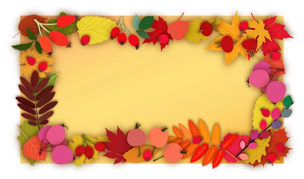 Autumn Cut Out Frame Illustration Cutout Style Frame Autumn Leaves — Stock Vector
