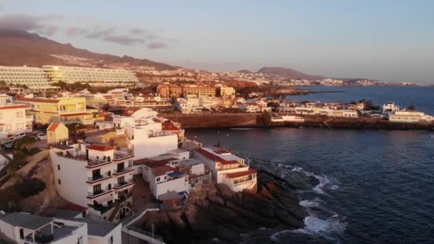 Tenerife Canary Islands Spain September 2022 Aerial View Picturesque Caleta — Wideo stockowe