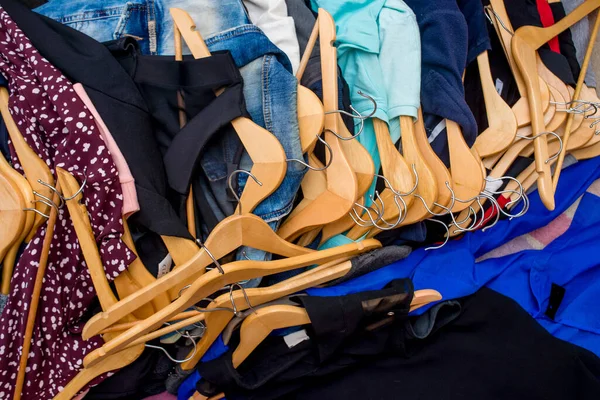 Pile Vêtements Usagés Occasion Recyclage — Photo