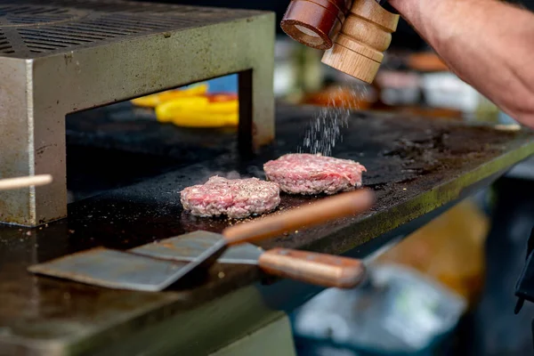 Burger Cutlet Grillad Chef Paprika Bbq Cutlet För Burgare — Stockfoto