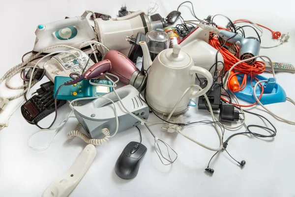 Veel Oude Elektrische Apparaten Voor Het Recyclen Van Waste Duurzaam — Stockfoto