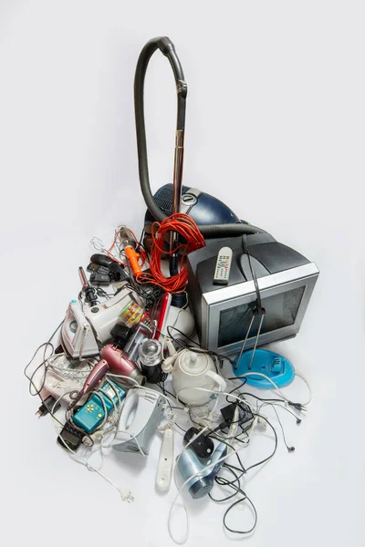 Veel Oude Elektrische Apparaten Voor Het Recyclen Van Waste Duurzaam — Stockfoto