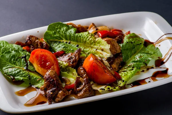 Salad Chunks Meat Dressing — Stock Photo, Image