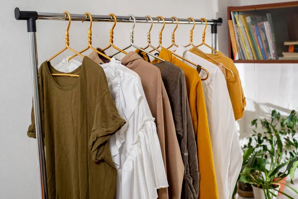 Second Hand Clothes Rail Concept Sustainable Economic Life — Stock Fotó