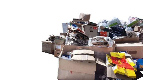 Stapel Dozen Papier Voor Recycling Het Concept Van Een Duurzame — Stockfoto