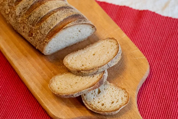 Plátky Bílého Chleba Prkně — Stock fotografie