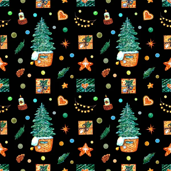 Seamless Christmas Pattern New Year Holiday Atmosphere — Stock Photo, Image
