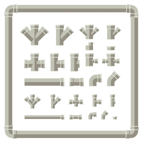 Partes y tuberías del sistema de alcantarillado de ingeniería — Vector de stock