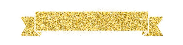 Gold sparkling ribbon for header or decor — Stock Vector