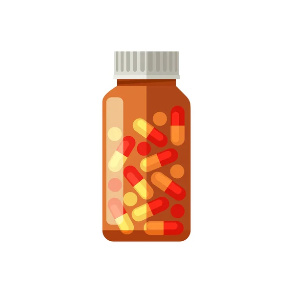 Medical bottle of pills for various illnesses. — Stock Vector