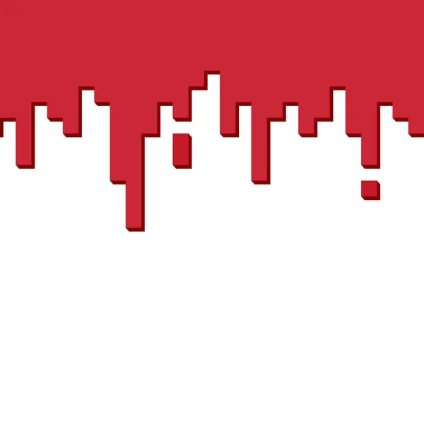 Dripping tinta vermelha em um design pixelizado. Vetores De Bancos De Imagens