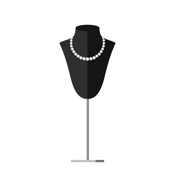 Pearl necklace on a jewellery necklace bust. Royalty Free Stock Illustrations