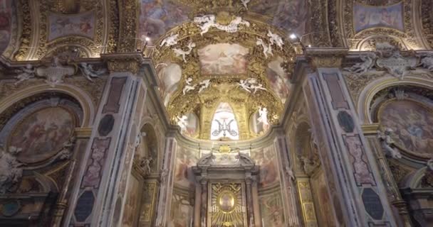 Interiér Římského Kostela Santa Maria Dell Orto Renesanční Barokní Architektonický — Stock video