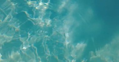 Beyaz bir cep telefonu havuz suyuna düşer. Yavaş çekim, 4k video