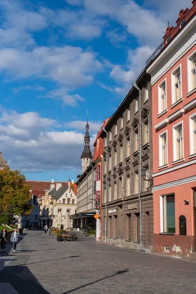 Tallinn Cityscape Beautiful Historical Houses Harju Street Tallinn Old Town — Stock Photo, Image