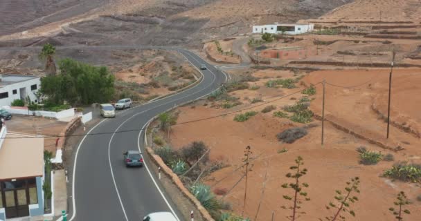 Fuerteventura Kanarya Adaları Ndaki Küçük Bir Köyün Güzel Hava Manzarası — Stok video