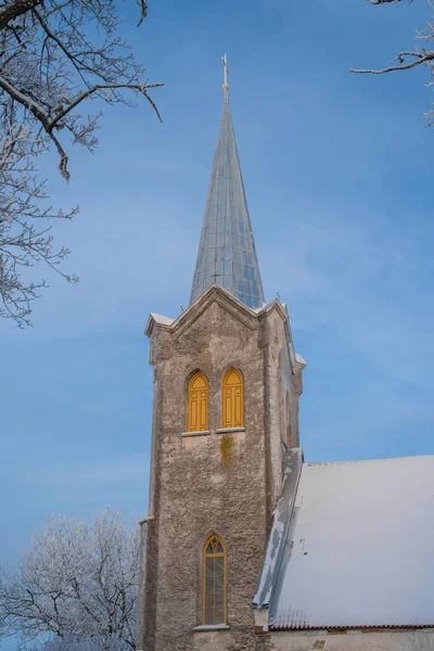 Güneşli Bir Kış Sabahı Joelahme Deki Kutsal Bakire Meryem Kilisesi — Stok fotoğraf