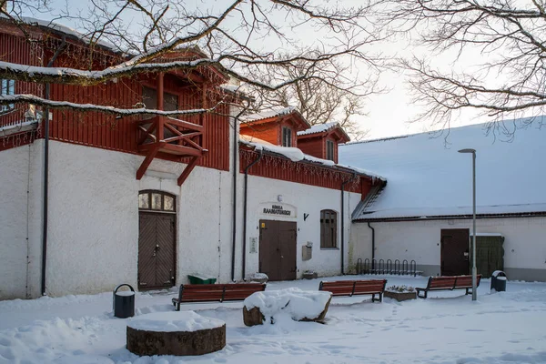 Historisches Gebäude Der Kohila Bibliothek Einem Sonnigen Wintermorgen — Stockfoto