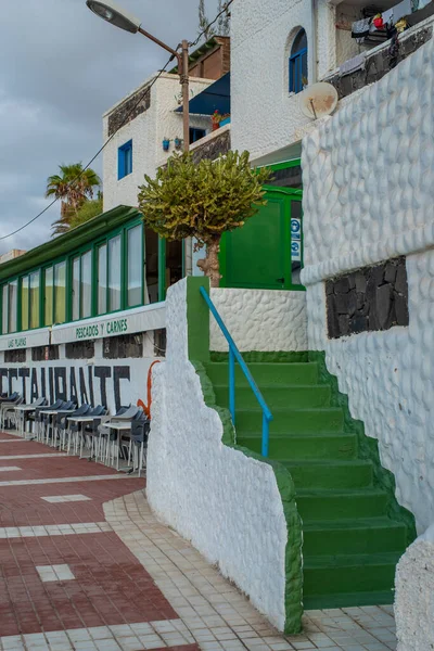 Escaleras Acceso Auténtico Restaurante Pescados Carnes Pequeño Pueblo Fuerteventura — Foto de Stock