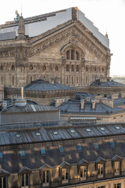 Vista Panorâmica Das Galerias Lafayette Haussmann Ópera Paris Garnier Dia — Fotografia de Stock