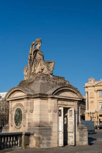 Estátua Anjo Honra Cidade Francesa Brest Place Concorde Dia Ensolarado — Fotografia de Stock