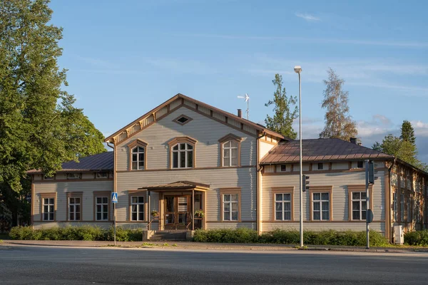 Forssa Finnland August 2021 Altes Historisches Holzhaus Als Bürogebäude Stadtzentrum — Stockfoto