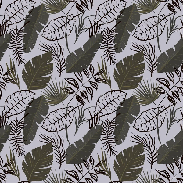 Pastel Color Seamless Pattern Design Paper Tropical Leaves Beige Violet — Stock Photo, Image
