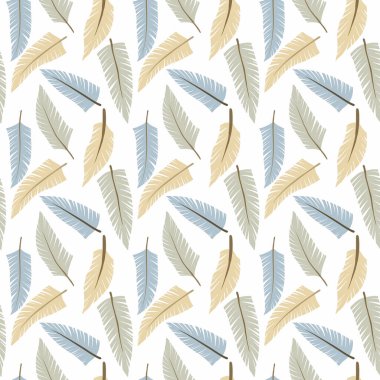 Kusursuz desenli soyut geleneksel süs ve beyaz arkaplanda yapraklar