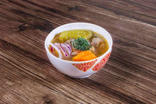 Central Asian Soup Beef Vegetables — Stock fotografie