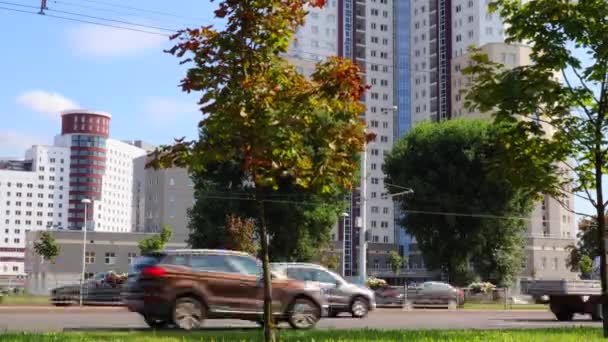 Time Lapse City Motion Street Cars — Stock video