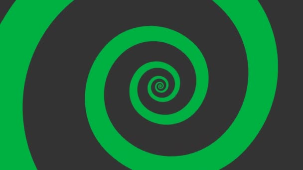 Гипнотизировать Черный Спираль Вращения Бесшовной Петле Зеленым Экраном Фон Анимации — стоковое видео