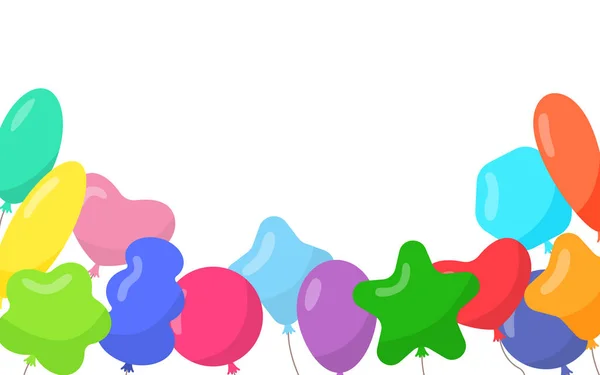 Ballon met touw luchtframe, ansichtkaart, kaart — Stockvector