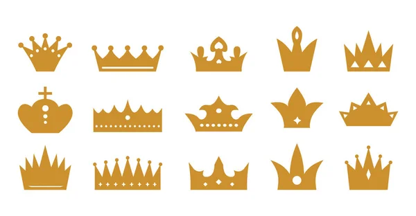 Короны золотые и тиары для короля и королевы — стоковый вектор