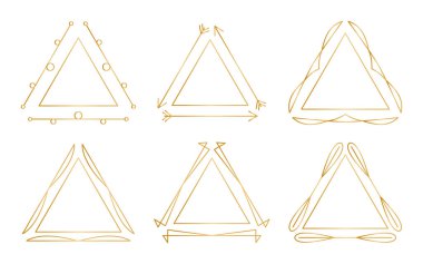 Altın dekoratif üçgen çerçeveleri kraliyet setine böler