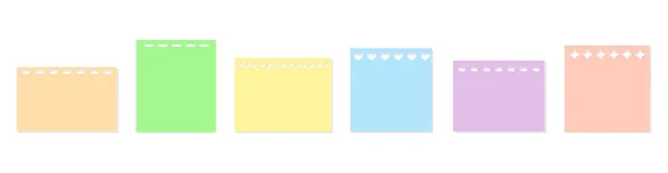 Nota formas de adesivo retângulo quadrado conjunto colorido — Vetor de Stock