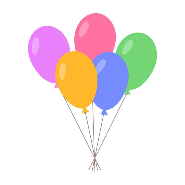 Ballong oval bunt helium med rep platt stil — Stock vektor