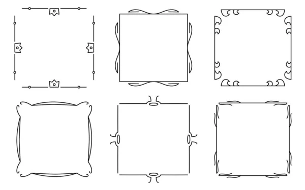 Frames estilo de luxo filigrana conjunto elemento floral —  Vetores de Stock