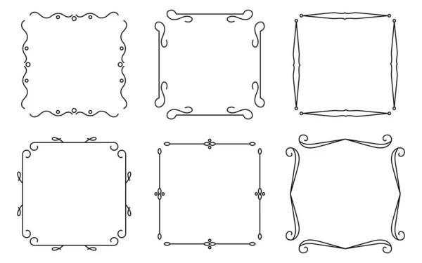 Винтажные рамы королевской филигранной флоры набор элементов — стоковый вектор