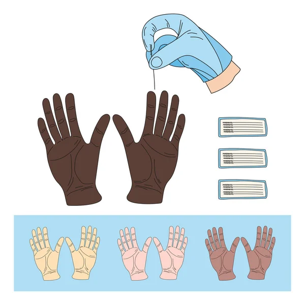 Hands Patient Doctor Gloves Acupuncture Procedure — Stock Vector