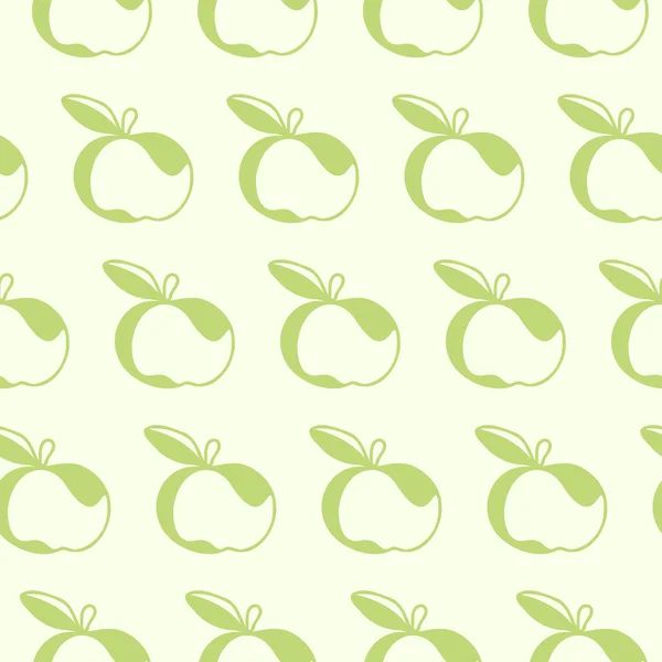 Vektorová Ilustrace Siluetami Jablek Zelené Barvě Abstraktní Bezproblémový Vzorec Šablona — Stockový vektor