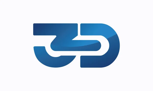 Lettre Créative Logo Conception Initiale 3Zd — Image vectorielle