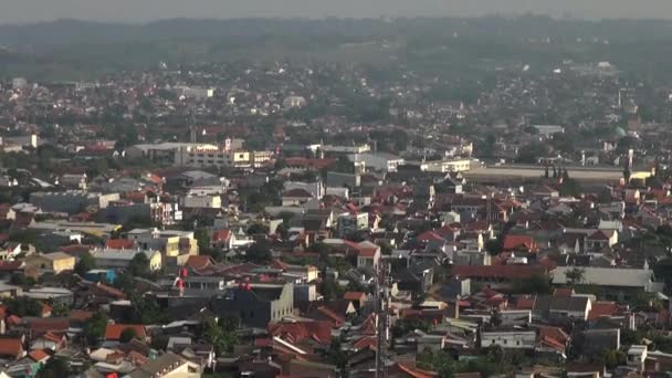 Kota Panorama Semarang Terlihat Dari Atas Pemandangan Udara — Stok Video