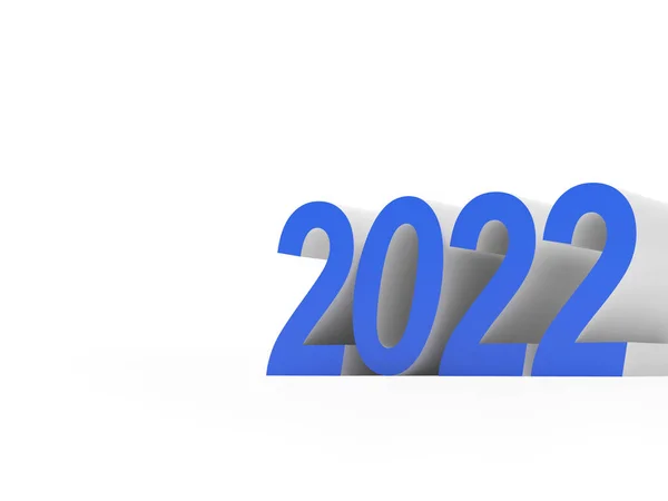 Blue New Years Number 2022 Space Text White Background Illustration — Stock Photo, Image