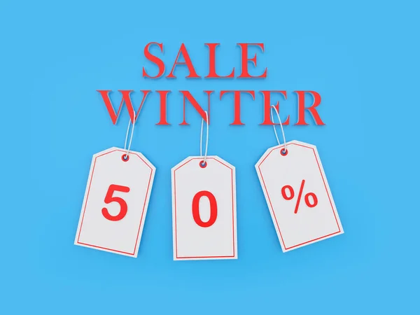 Blauwe Banner Met Tekst Winter Sale Procent Illustratie — Stockfoto