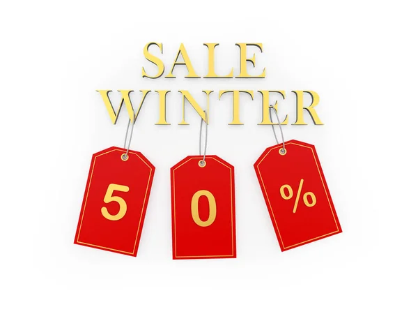 Banner Met Tekst Winter Sale Procent Geïsoleerd Witte Achtergrond Illustratie — Stockfoto