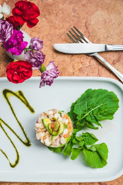 Delicious Fish Ceviche Seafood Restaurant — Stock Photo, Image