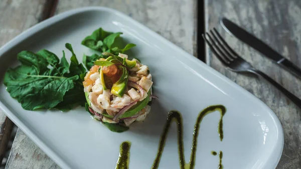 Delicious Fish Ceviche Seafood Restaurant — Stock Photo, Image