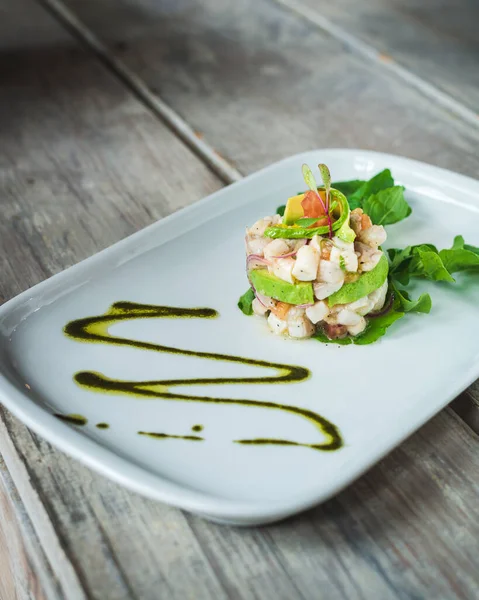 Delicious Fish Ceviche Seafood Restaurant — Stock Photo, Image