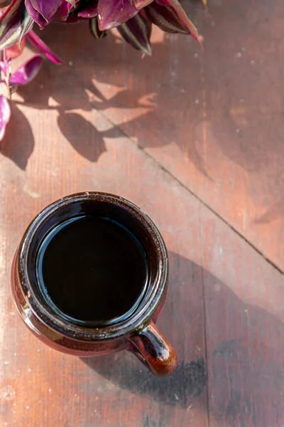 Traditional Black Coffee Cuetzalan Puebla Mexico —  Fotos de Stock