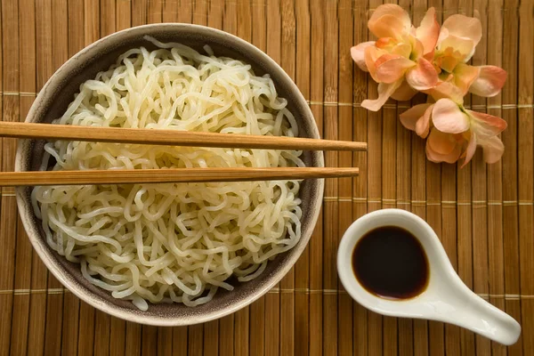 Close Shirataki Konjac Noodle Japanese Traditional Oriental Style Food Gluten — Stock Photo, Image